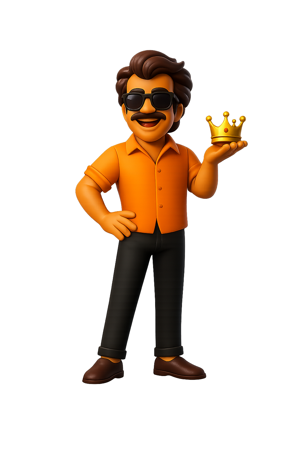 Posterkaaran mascot presenting a crown